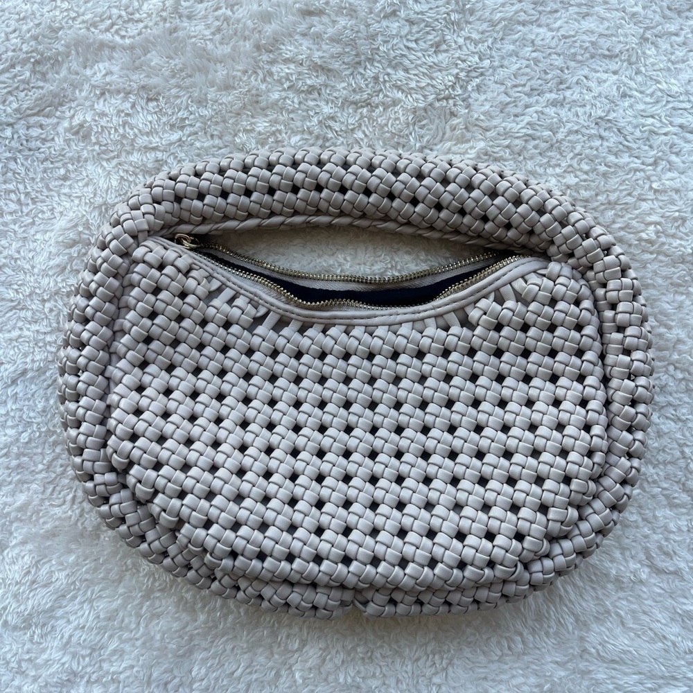 Elegant Cream Woven Handbag
